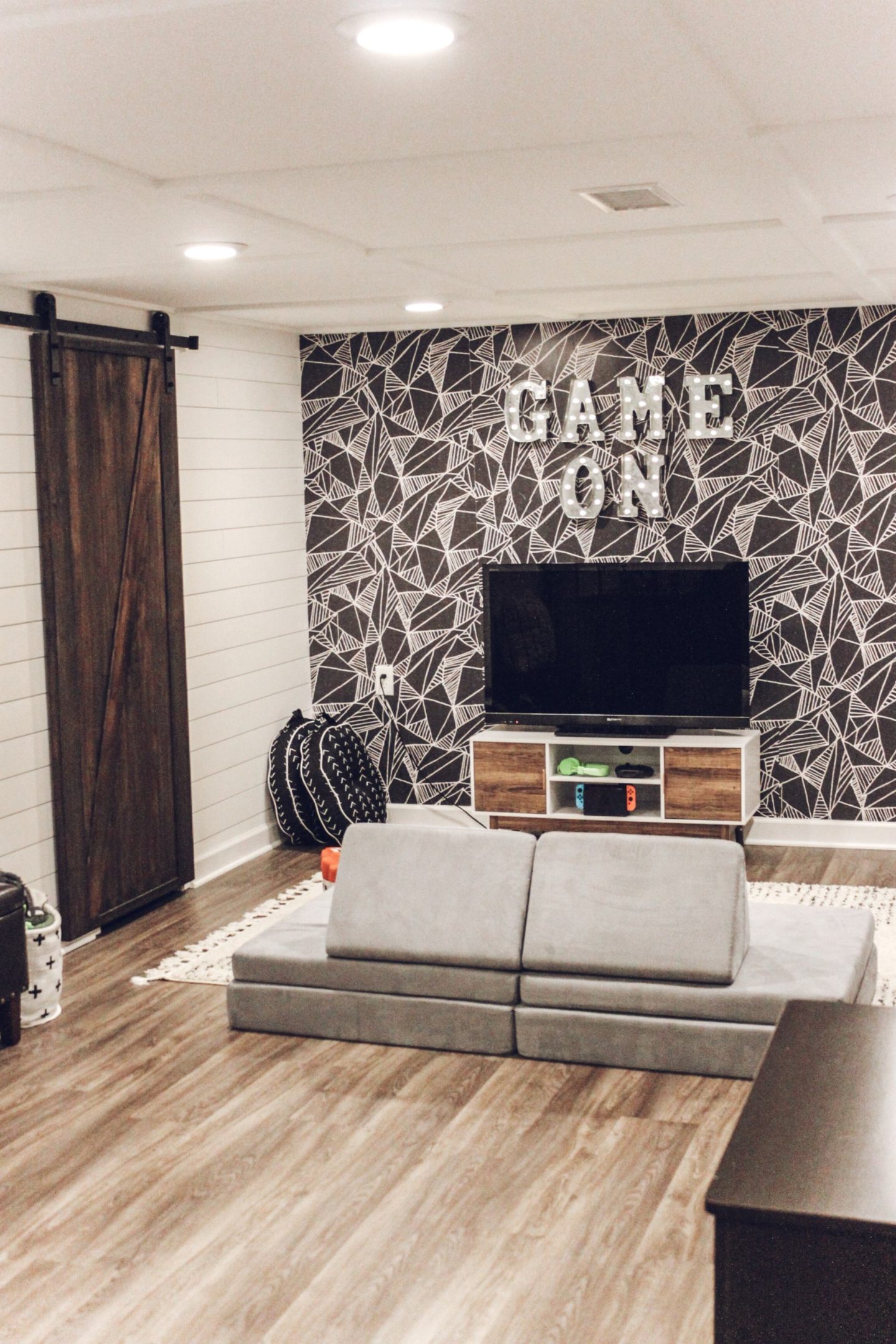 Boys Game Room, Game Room Makeover with Wallpaper