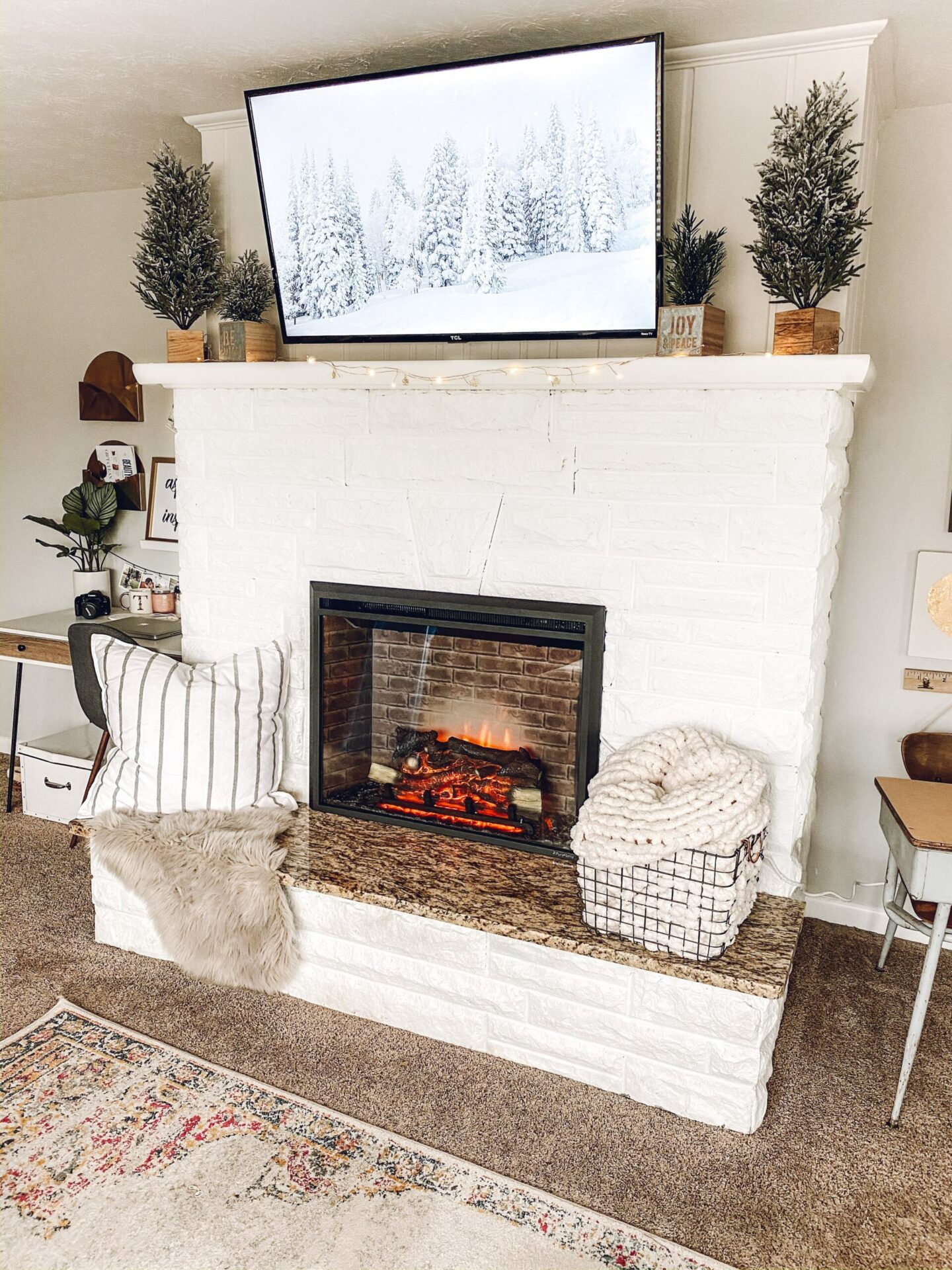 cozy painted fireplace