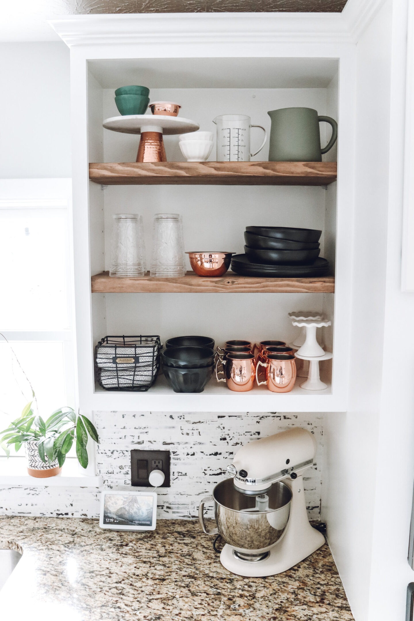 kitchen shelf Kitchen Backsplash & Shelf Project