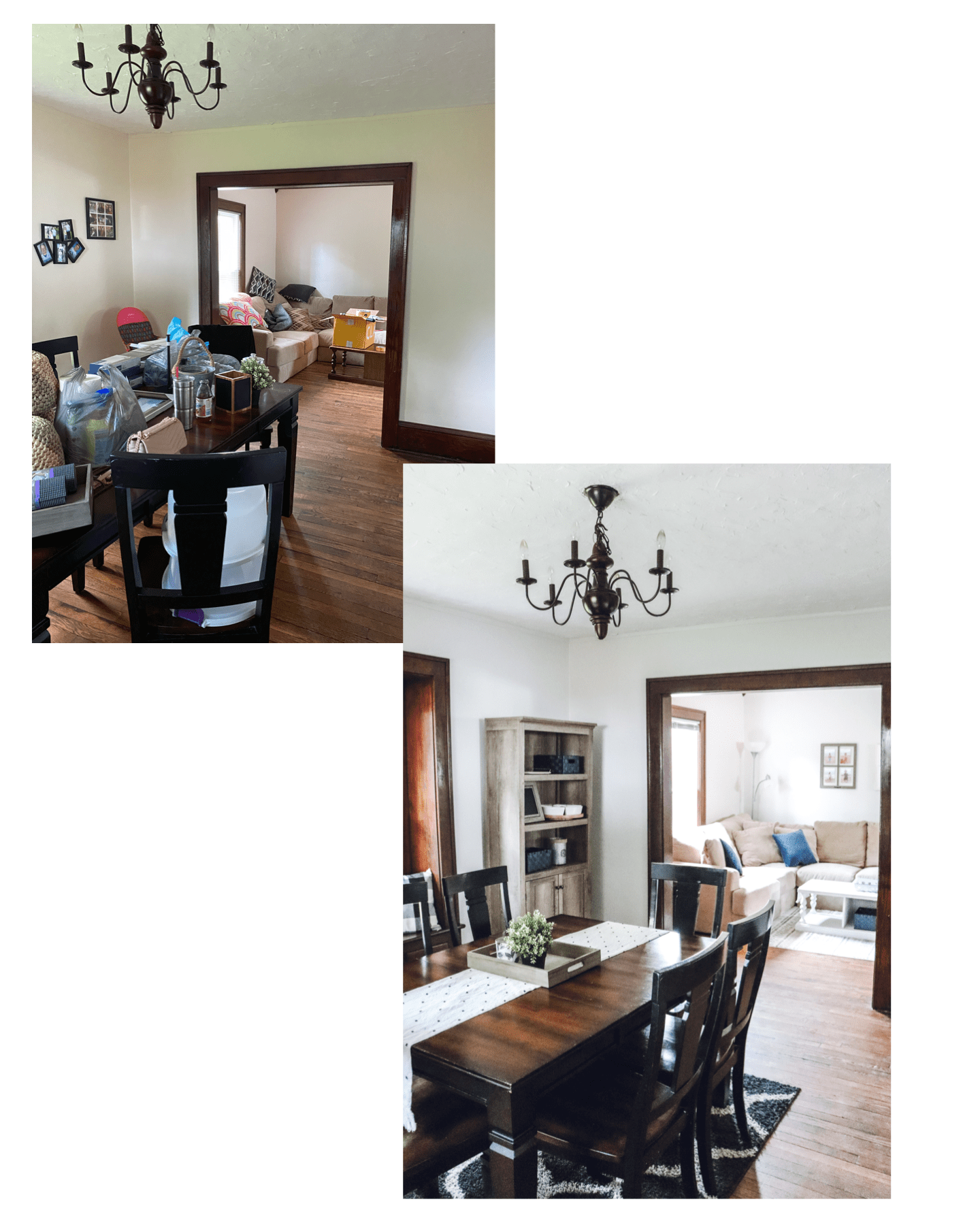 dining room before and after