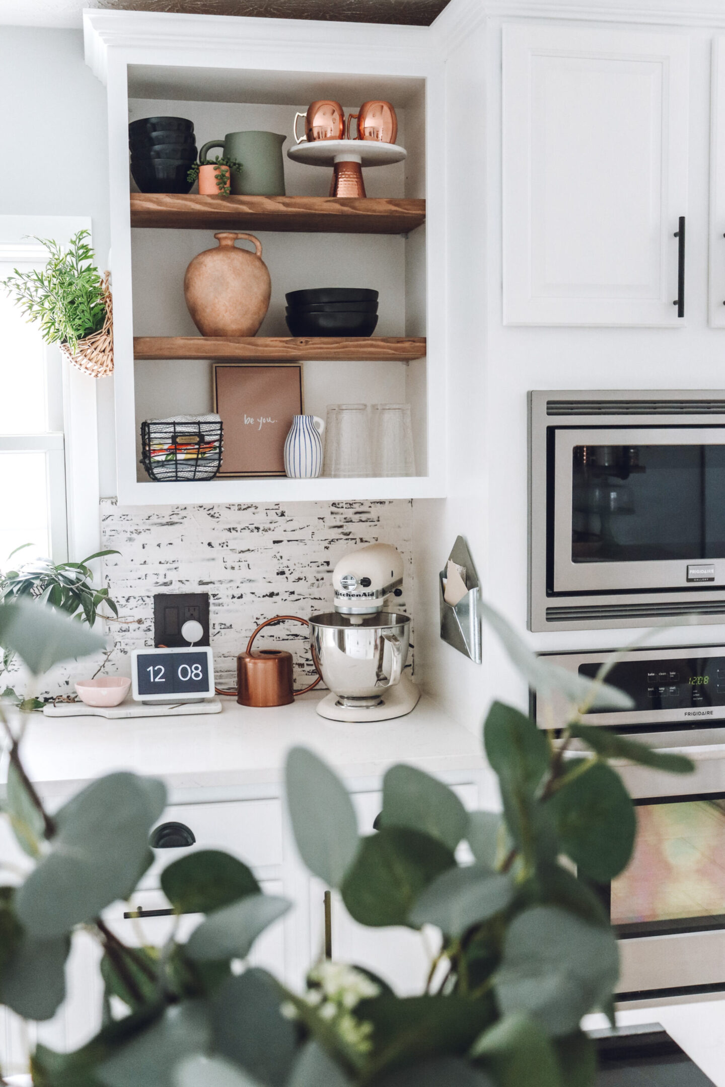 open shelves