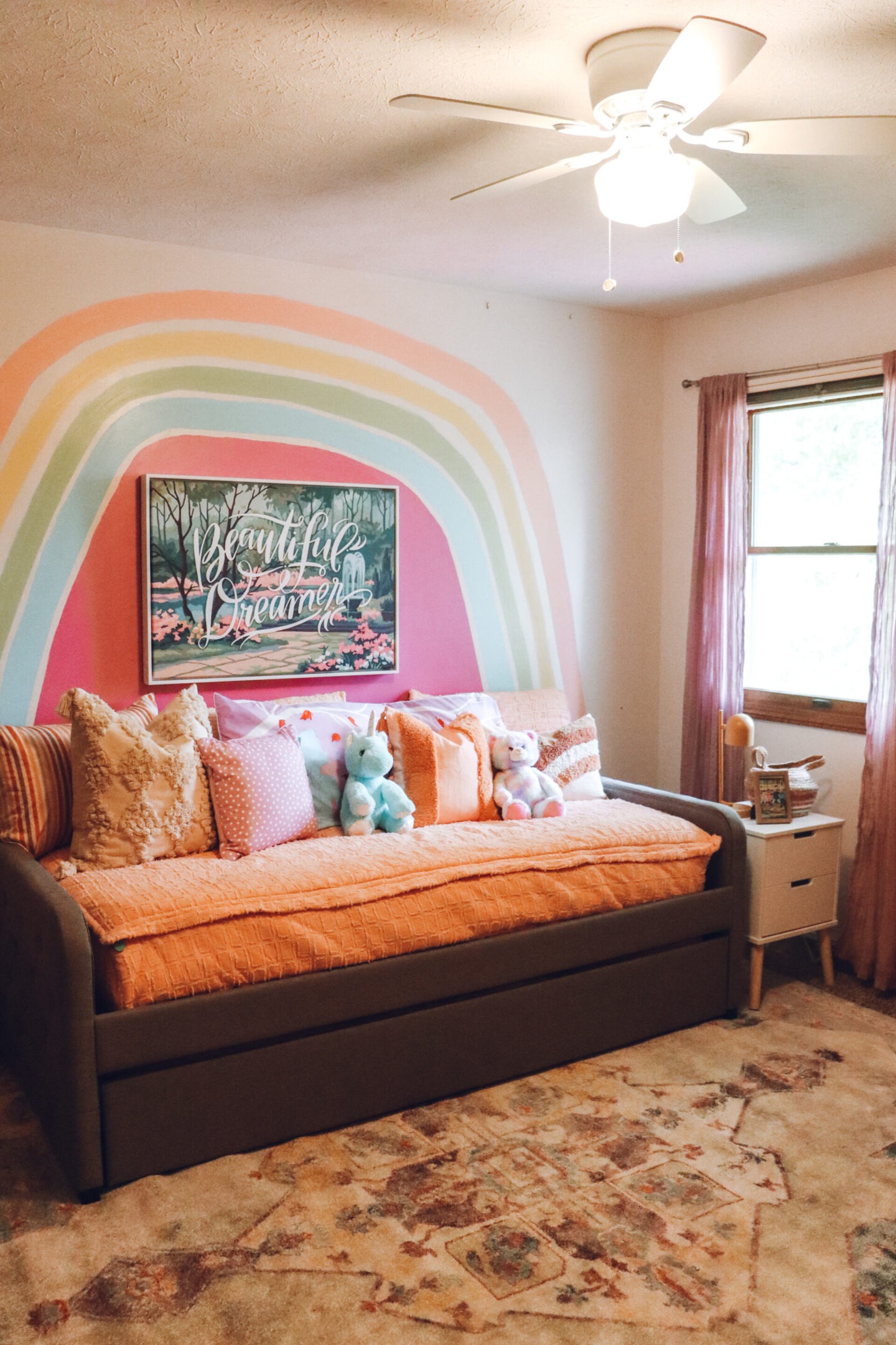 rainbow accent wall