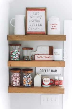 Christmas kitchen shelves