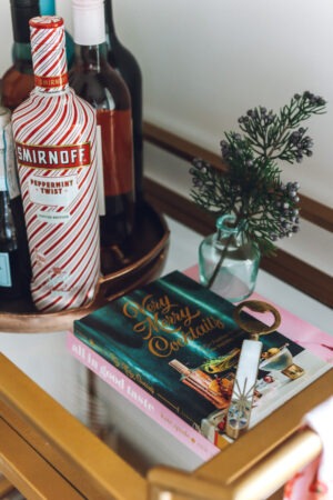 Christmas bar cart